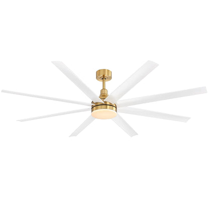 Grand ventilateur de plafond de 72 pouces avec éclairage LED, télécommande et 8 pales.