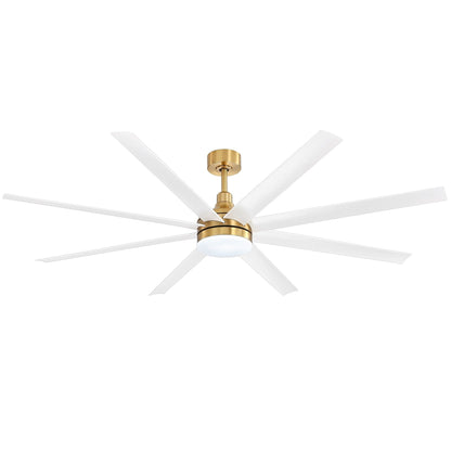 Grand ventilateur de plafond de 72 pouces avec éclairage LED, télécommande et 8 pales.