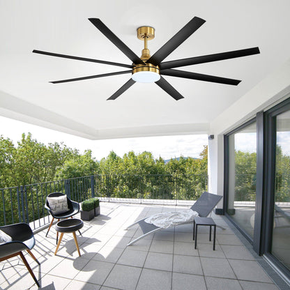 Grand ventilateur de plafond de 72 pouces avec éclairage LED, télécommande et 8 pales.