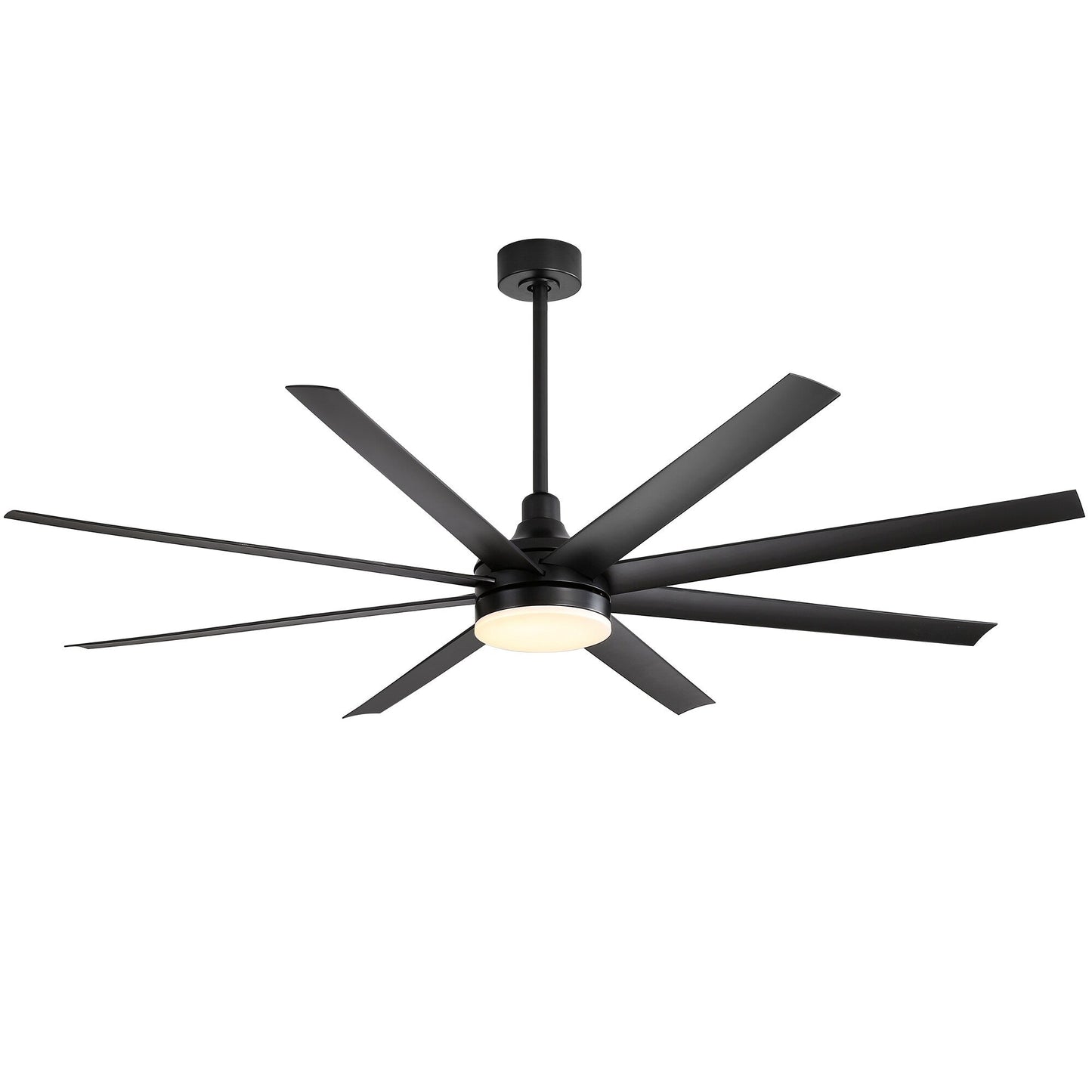 Grand ventilateur de plafond de 72 pouces avec éclairage LED, télécommande et 8 pales.