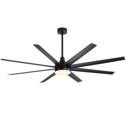 Grand ventilateur de plafond de 72 pouces avec éclairage LED, télécommande et 8 pales.