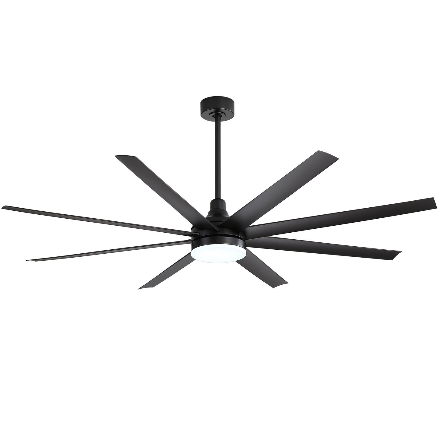Grand ventilateur de plafond de 72 pouces avec éclairage LED, télécommande et 8 pales.
