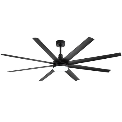 Grand ventilateur de plafond de 72 pouces avec éclairage LED, télécommande et 8 pales.