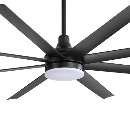 Grand ventilateur de plafond de 72 pouces avec éclairage LED, télécommande et 8 pales.