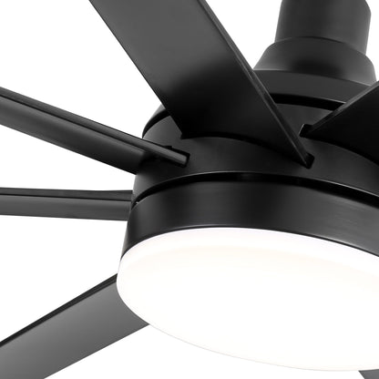 Grand ventilateur de plafond de 72 pouces avec éclairage LED, télécommande et 8 pales.