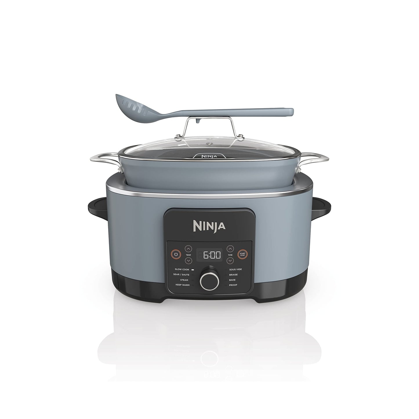 Multicuiseur 8,5 quarts, avec 8 fonctions en 1 : mijoteuse, cocotte, cuiseur vapeur, couvercle en verre, cuillère intégrée, casserole allant au four jusqu'à 260°C (500°F)