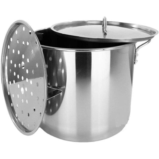Grande marmite en acier inoxydable de 80 QT avec panier vapeur pour usage intensif