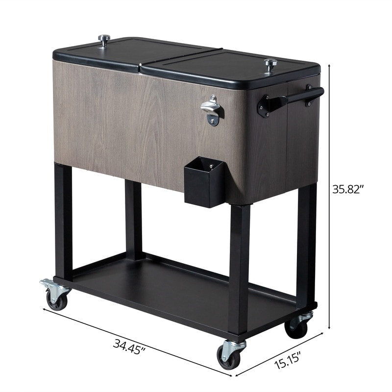 Glacière à boissons sur roulettes pour terrasse - 80 QT
