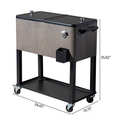 Glacière à boissons sur roulettes pour terrasse - 80 QT