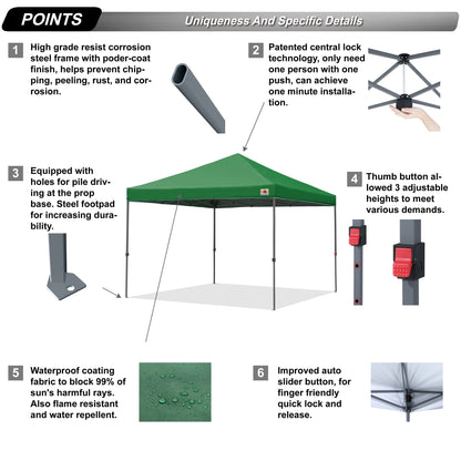 ABCCANOPY Tente de parasol pliable facile à installer, durable, pour extérieur.