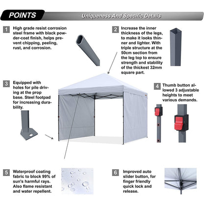 ABCCANOPY Tente de parasol pliable facile à installer, durable, pour extérieur.