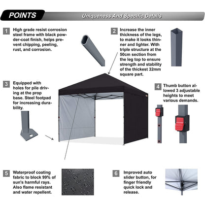 ABCCANOPY Tente de parasol pliable facile à installer, durable, pour extérieur.