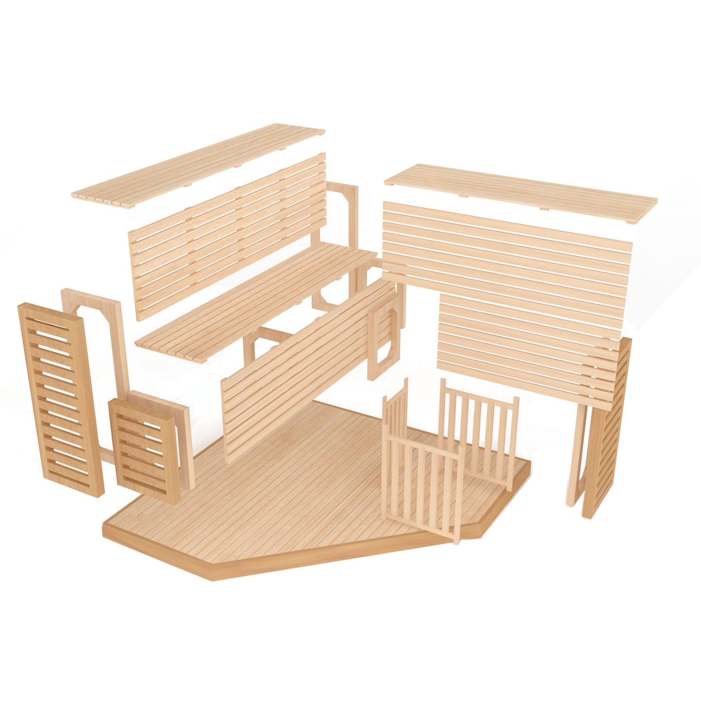 Sauna intérieur en bois ALEKO pour 5-6 personnes, avec chauffage électrique, pour usage humide ou sec - 190 x 190 x 210 cm