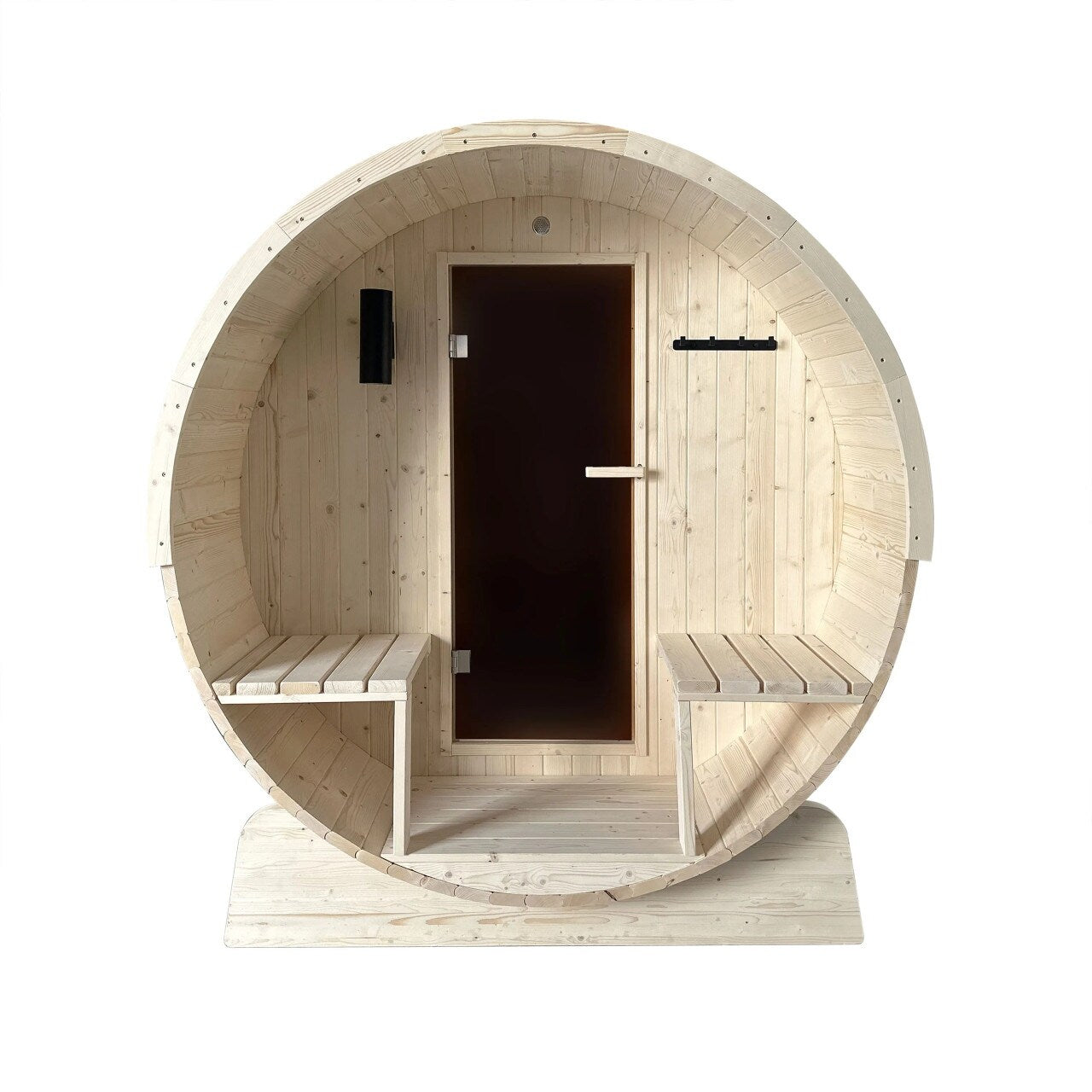 Sauna en barrique ALEKO en pin blanc finlandais pour 6 à 8 personnes avec chauffe-eau électrique UL - 88L x 73W x 79H pouces