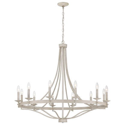 Luminaire à suspension Fidenza à 12 lumières, style ferme moderne, en forme de roue de charrette, avec certification UL - D40'' * H135''