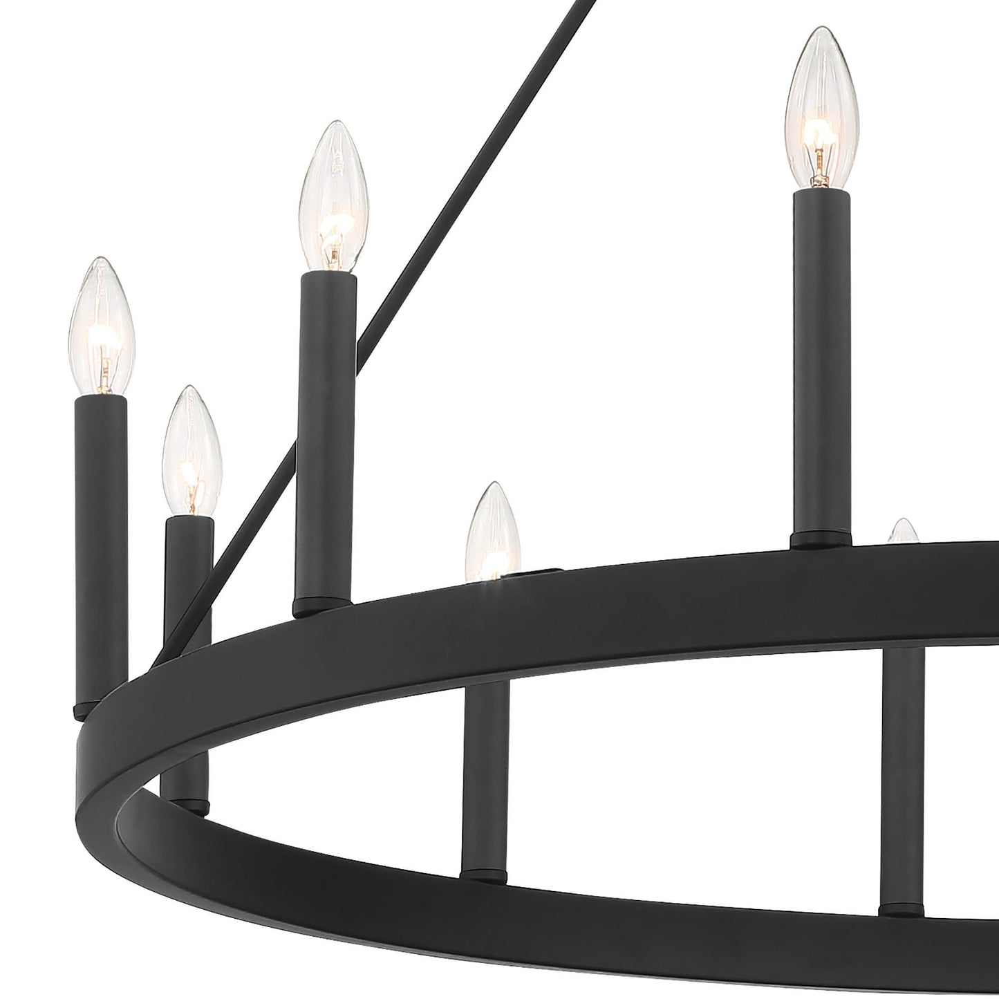 Suspension Acroma à 12 lumières, style ferme, en forme de roue de charrette de 40 pouces, avec certification UL - 40'' de diamètre x 138'' de hauteur