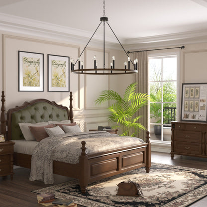 Suspension Acroma à 12 lumières, style ferme, en forme de roue de charrette de 40 pouces, avec certification UL - 40'' de diamètre x 138'' de hauteur