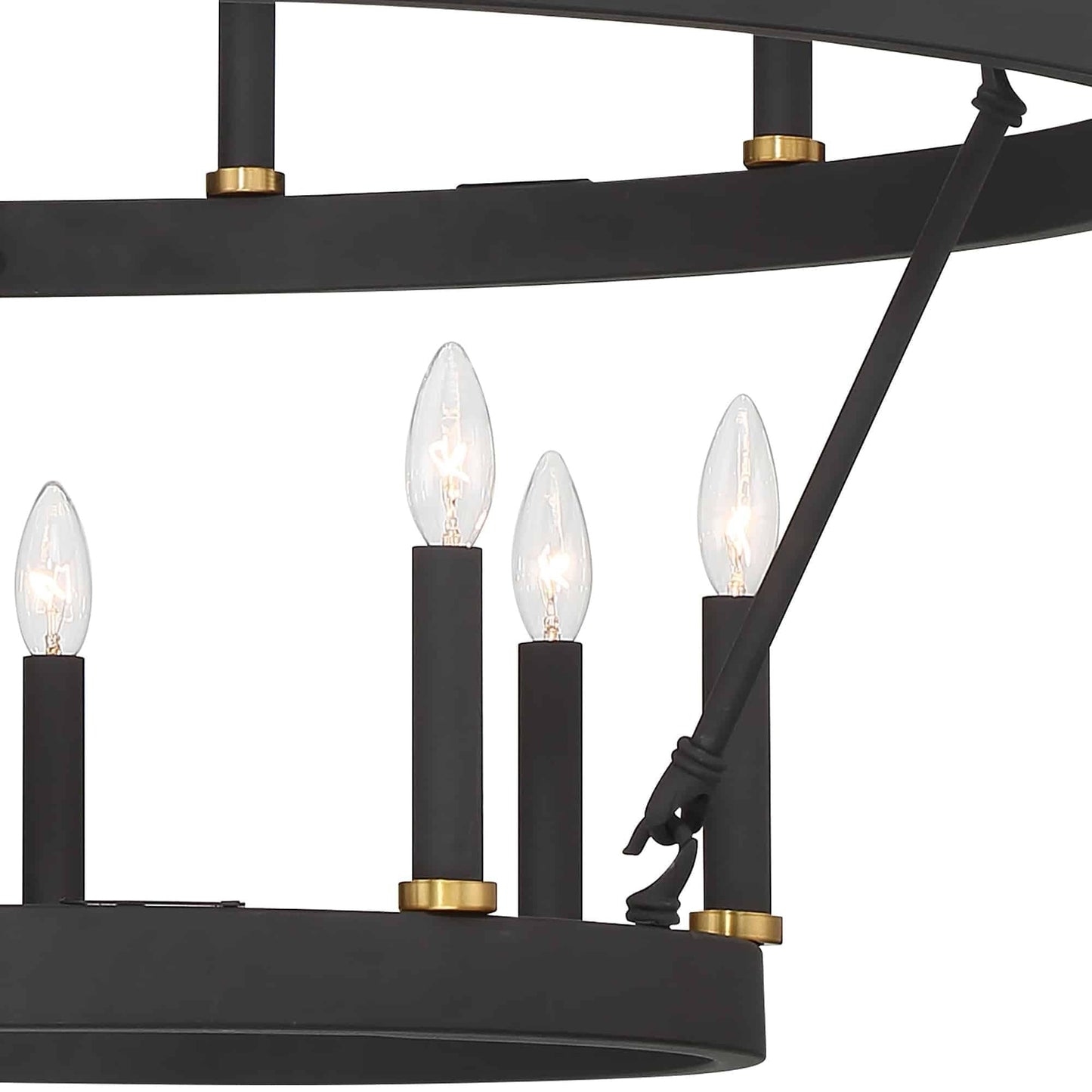 Suspension Acroma à 20 lumières, style ferme moderne, en forme de roue de charrette ronde de 40 pouces, avec certification UL