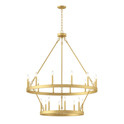 Suspension Acroma à 20 lumières, style ferme moderne, en forme de roue de charrette ronde de 40 pouces, avec certification UL