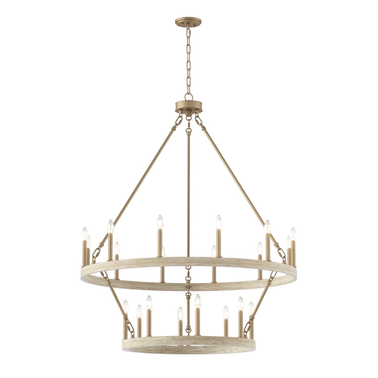 Suspension Acroma à 20 lumières, style ferme moderne, en forme de roue de charrette ronde de 40 pouces, avec certification UL