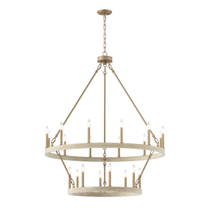 Suspension Acroma à 20 lumières, style ferme moderne, en forme de roue de charrette ronde de 40 pouces, avec certification UL