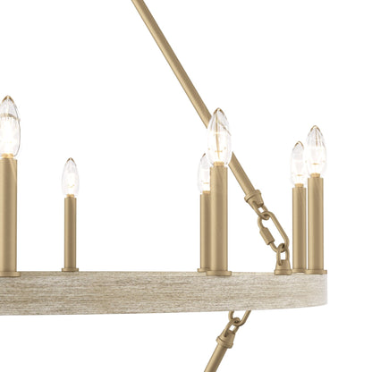 Suspension Acroma à 20 lumières, style ferme moderne, en forme de roue de charrette ronde de 40 pouces, avec certification UL