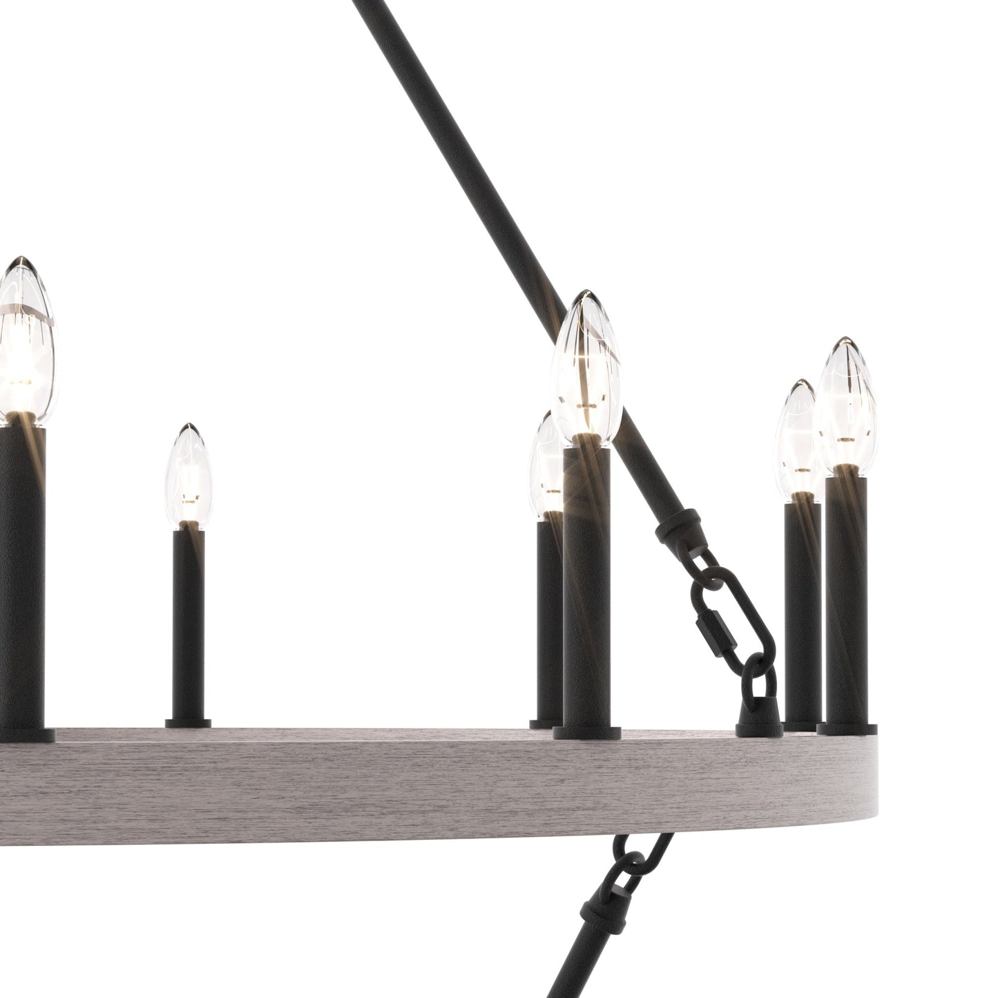 Suspension Acroma à 20 lumières, style ferme moderne, en forme de roue de charrette ronde de 40 pouces, avec certification UL