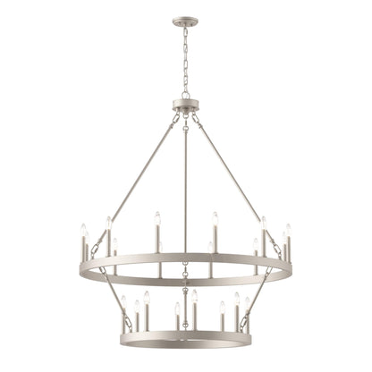 Suspension Acroma à 20 lumières, style ferme moderne, en forme de roue de charrette ronde de 40 pouces, avec certification UL