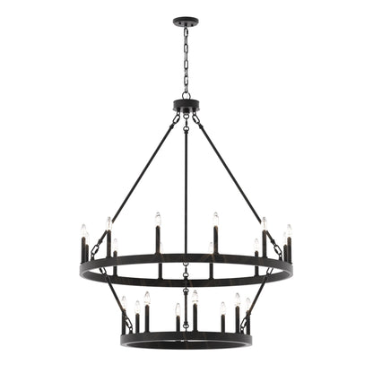 Suspension Acroma à 20 lumières, style ferme moderne, en forme de roue de charrette ronde de 40 pouces, avec certification UL