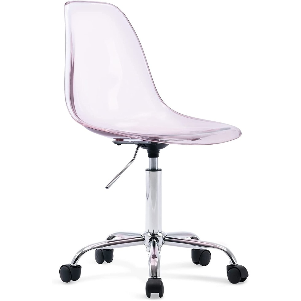 Chaise de bureau pivotante en acrylique, hauteur réglable, sans accoudoirs, sur roulettes, pour la maison.