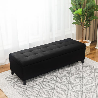 Tabouret coffre à rangement Adeco 50 en simili cuir