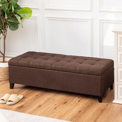 Tabouret coffre à rangement Adeco 50 en simili cuir