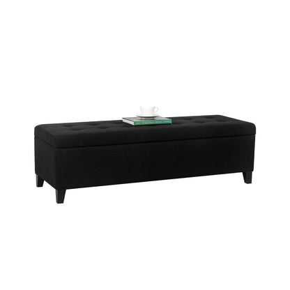 Tabouret coffre à rangement Adeco 50 en simili cuir