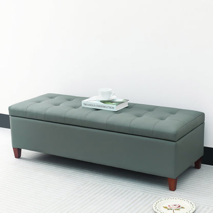 Tabouret coffre à rangement Adeco 50 en simili cuir