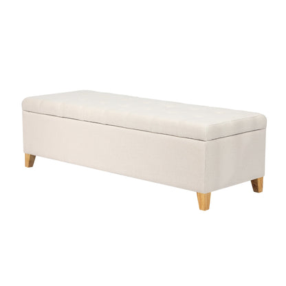 Tabouret coffre à rangement Adeco 50 en simili cuir