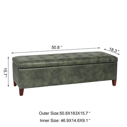 Tabouret coffre à rangement Adeco 50 en simili cuir