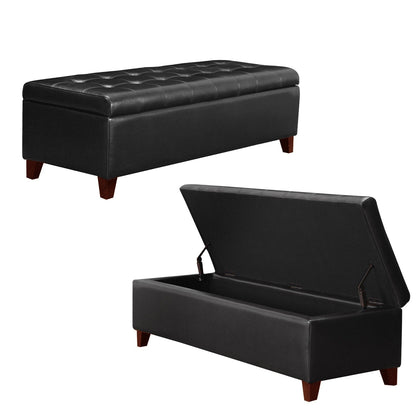 Tabouret coffre à rangement Adeco 50 en simili cuir