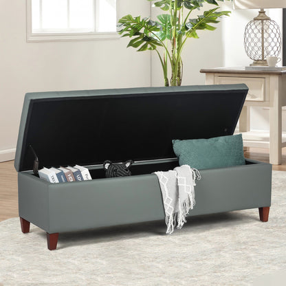 Tabouret coffre à rangement Adeco 50 en simili cuir