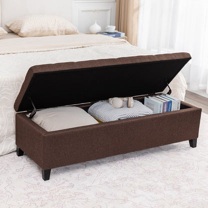 Tabouret coffre à rangement Adeco 50 en simili cuir