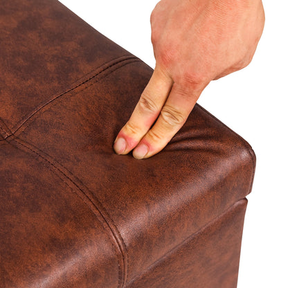 Tabouret coffre à rangement Adeco 50 en simili cuir