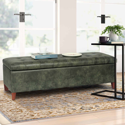 Tabouret coffre à rangement Adeco 50 en simili cuir