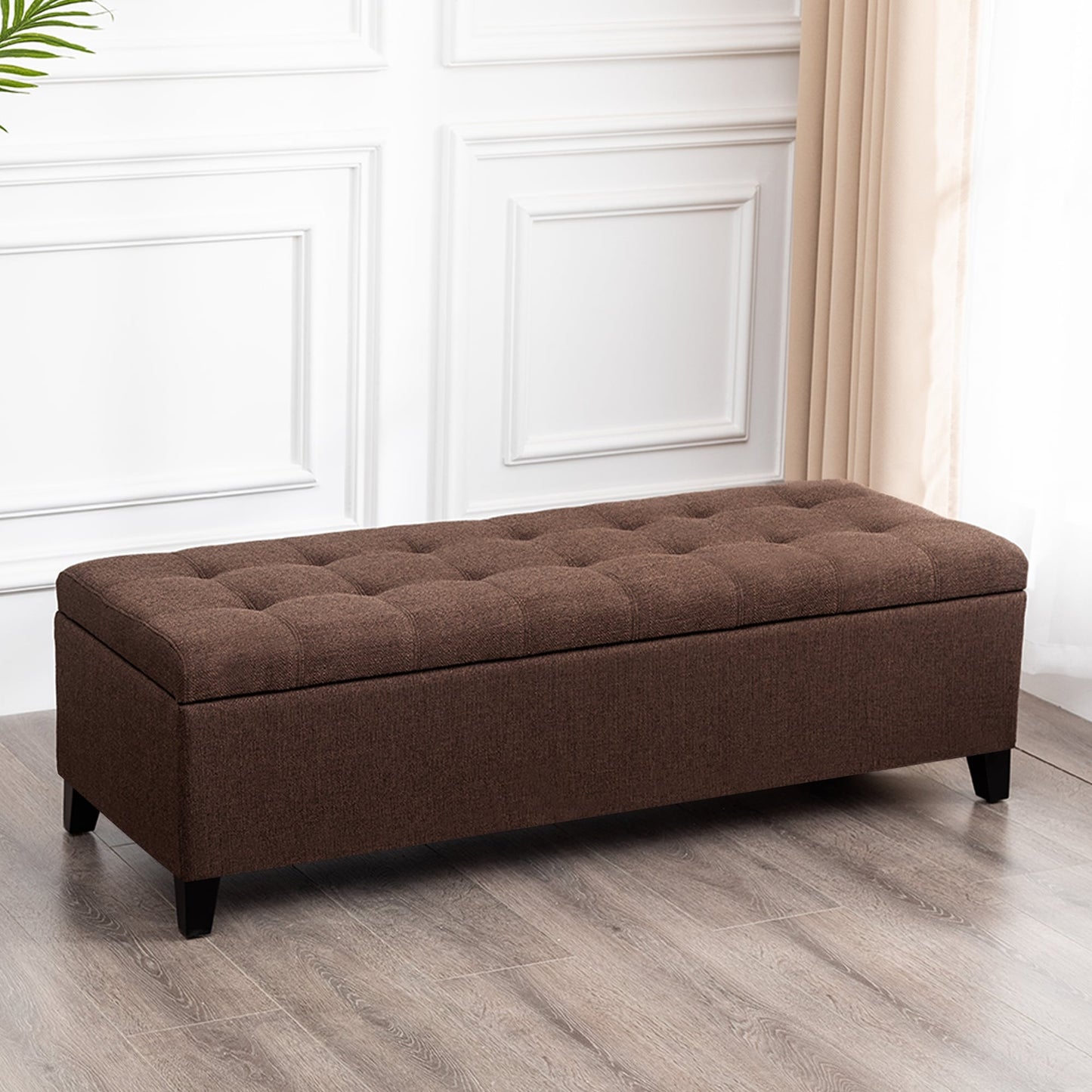Tabouret coffre à rangement Adeco 50 en simili cuir