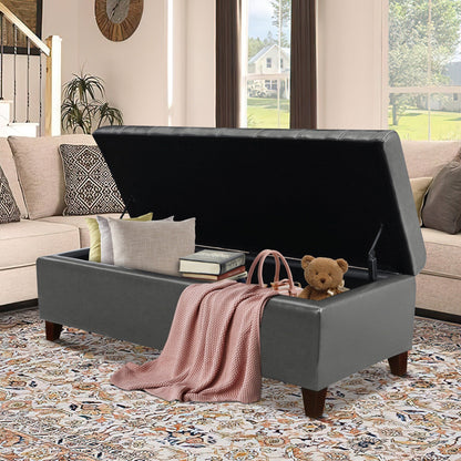Tabouret coffre à rangement Adeco 50 en simili cuir