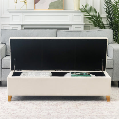 Tabouret coffre à rangement Adeco 50 en simili cuir