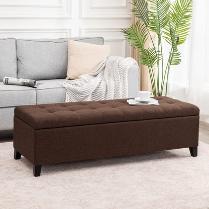 Tabouret coffre à rangement Adeco 50 en simili cuir