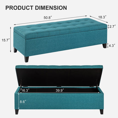Tabouret coffre à rangement Adeco 50 en simili cuir