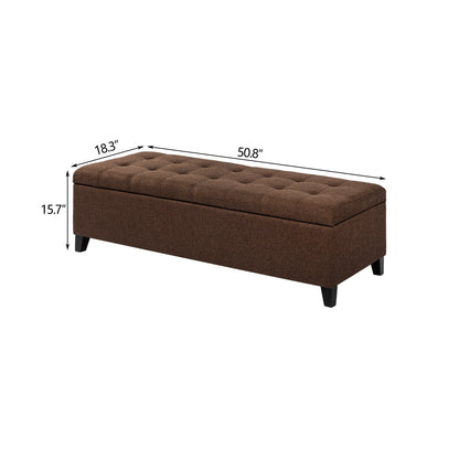 Tabouret coffre à rangement Adeco 50 en simili cuir