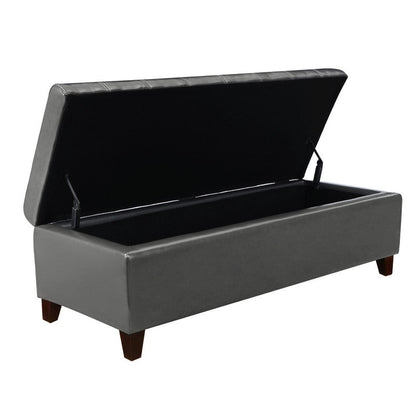 Tabouret coffre à rangement Adeco 50 en simili cuir
