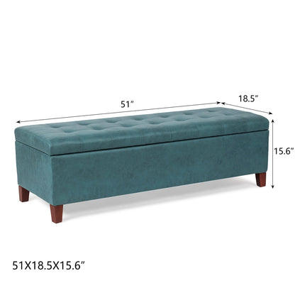 Tabouret coffre à rangement Adeco 50 en simili cuir
