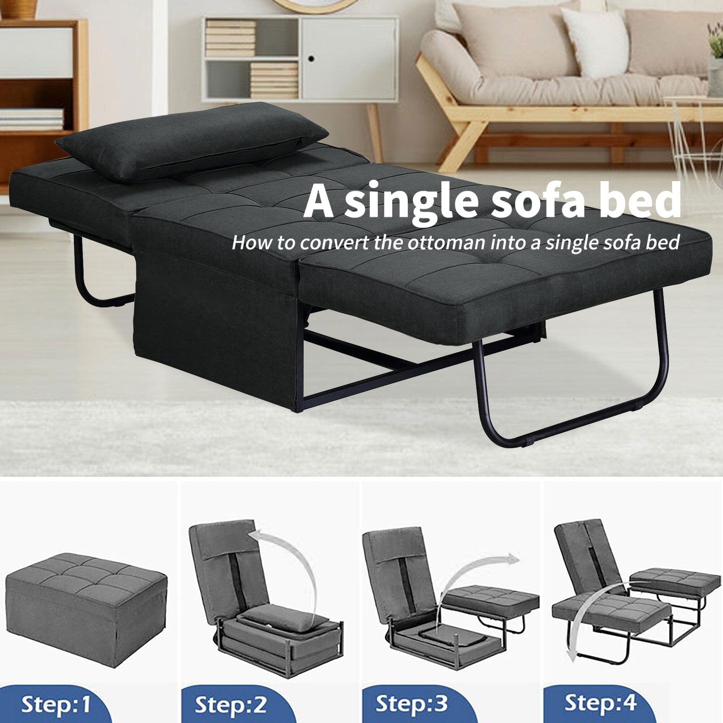 Canapé-lit convertible, canapé-lit, fauteuil, canapé, pouf pliable, fauteuil inclinable pour salon.